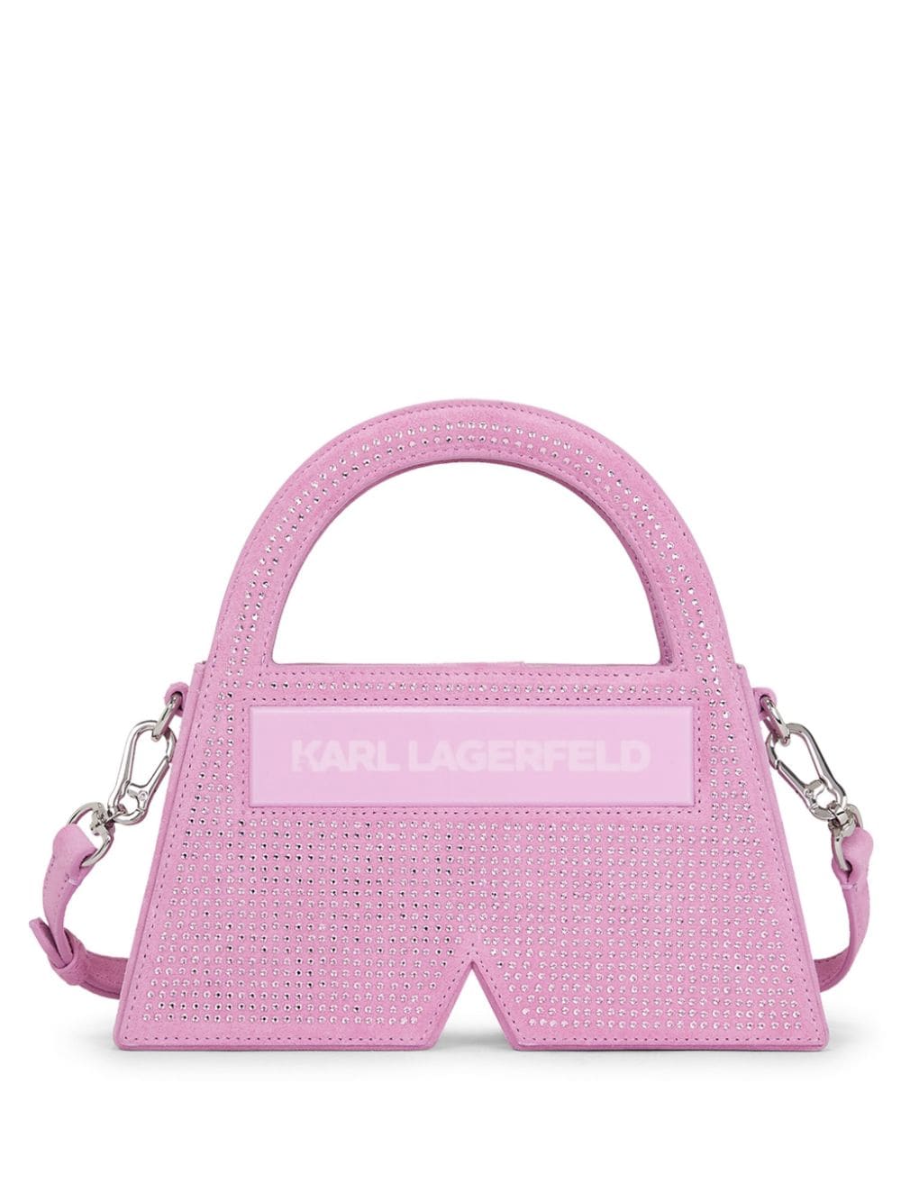 Karl Lagerfeld small Ikon K Crystal top-handle bag - Pink von Karl Lagerfeld