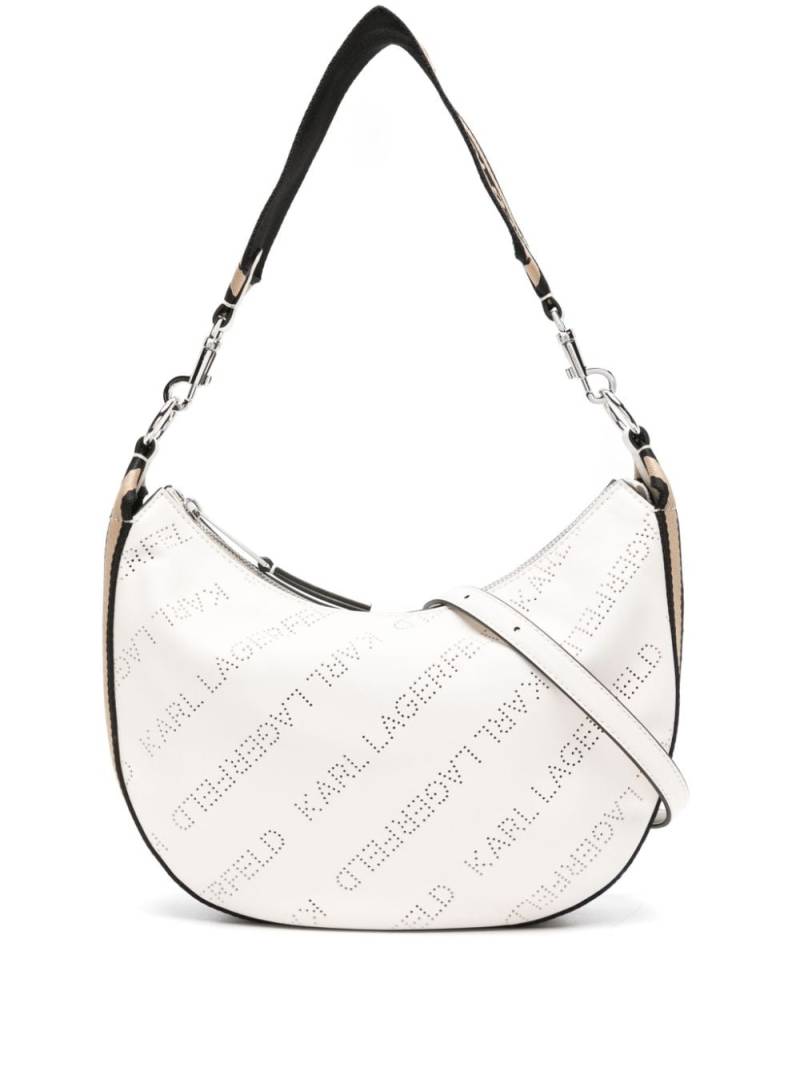 Karl Lagerfeld small Moon recycled-polyester shoulder bag - White von Karl Lagerfeld