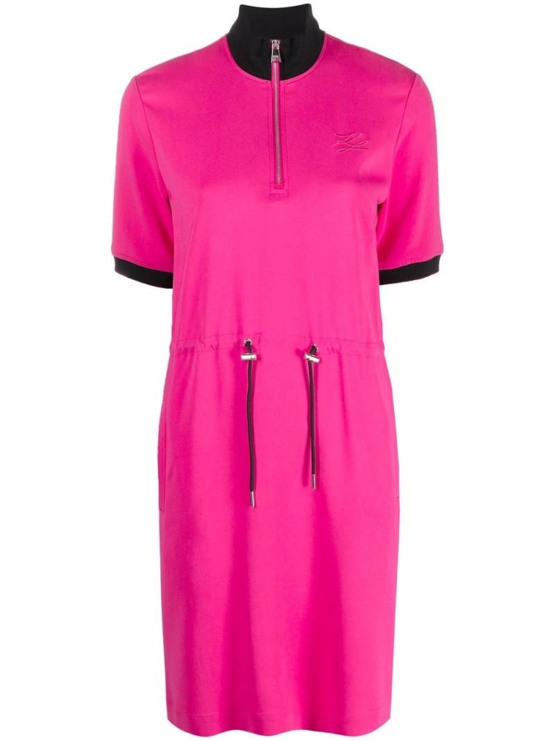 Karl Lagerfeld toggle-fastening short-sleeve dress - Pink von Karl Lagerfeld