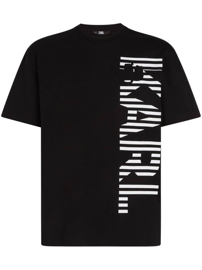 Karl Lagerfeld vertical-logo organic-cotton T-shirt - Black von Karl Lagerfeld