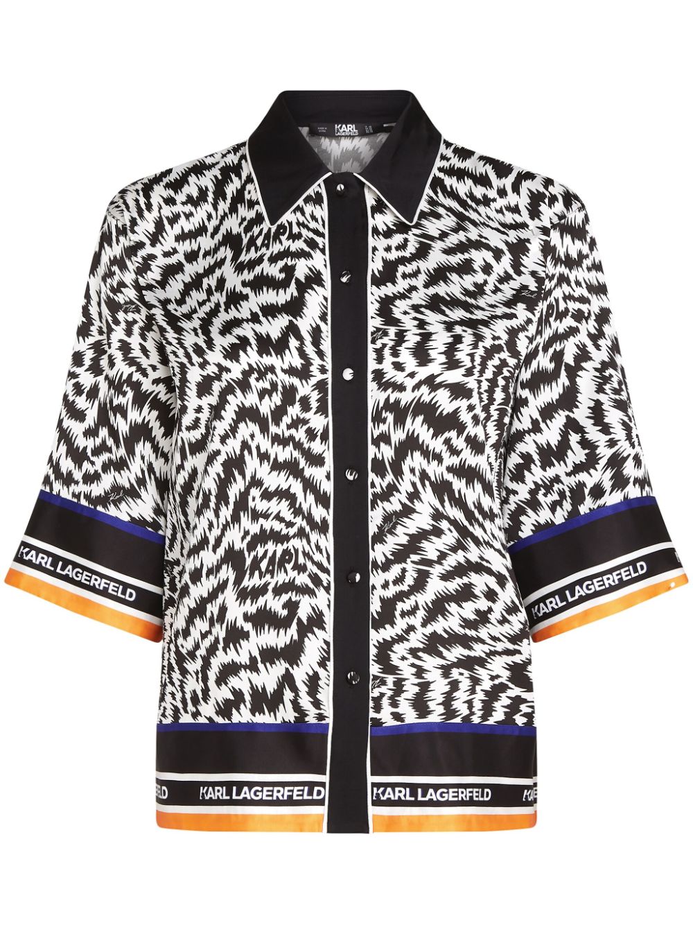 Karl Lagerfeld zebra-print pajama shirt - Neutrals von Karl Lagerfeld