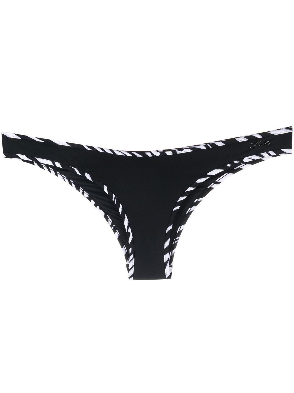 Karl Lagerfeld zebra-trim bikini brief - Black von Karl Lagerfeld