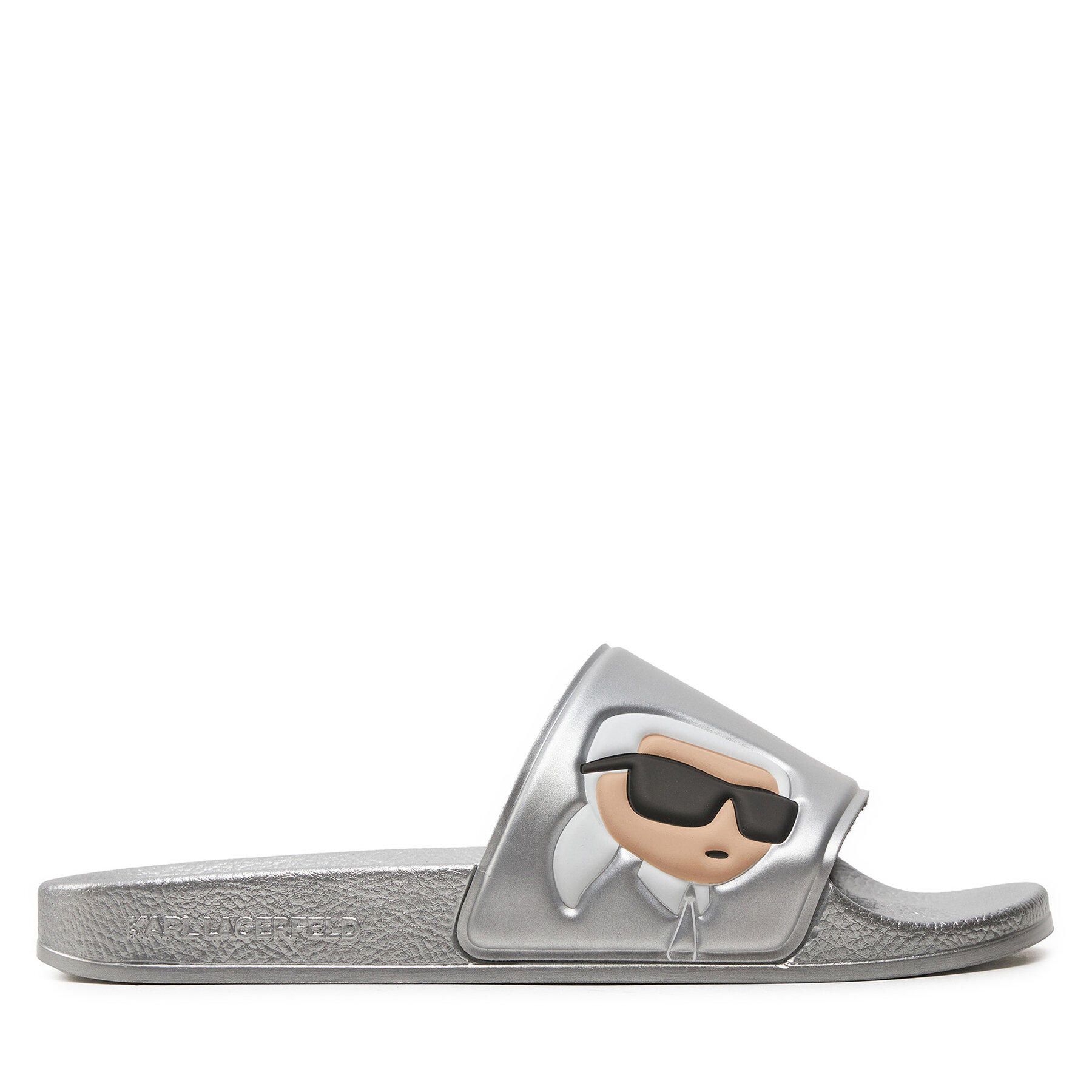 Pantoletten KARL LAGERFELD KL80905N Silver Rubber VSL von Karl Lagerfeld