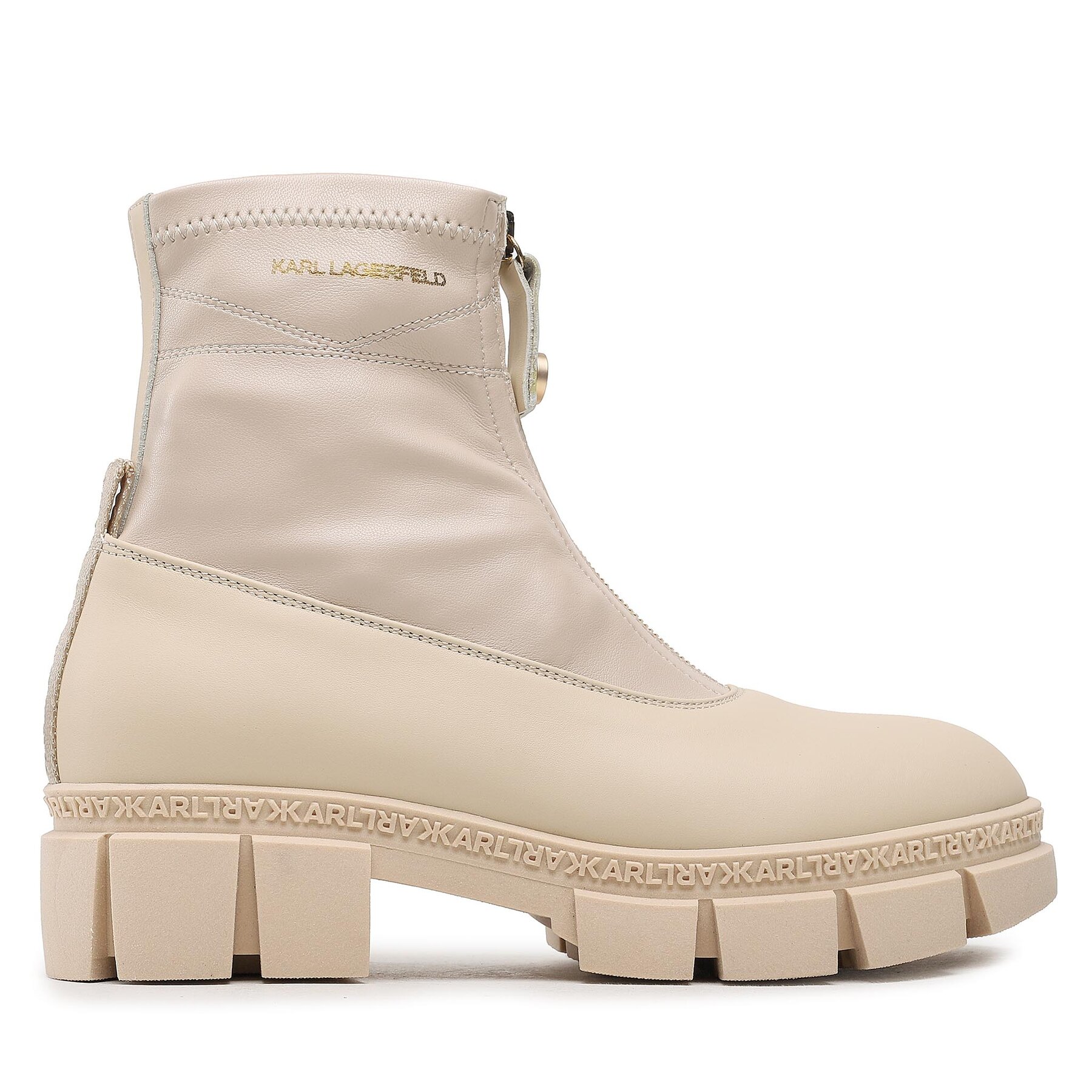 Stiefeletten KARL LAGERFELD KL43260 Cream Lthr von Karl Lagerfeld