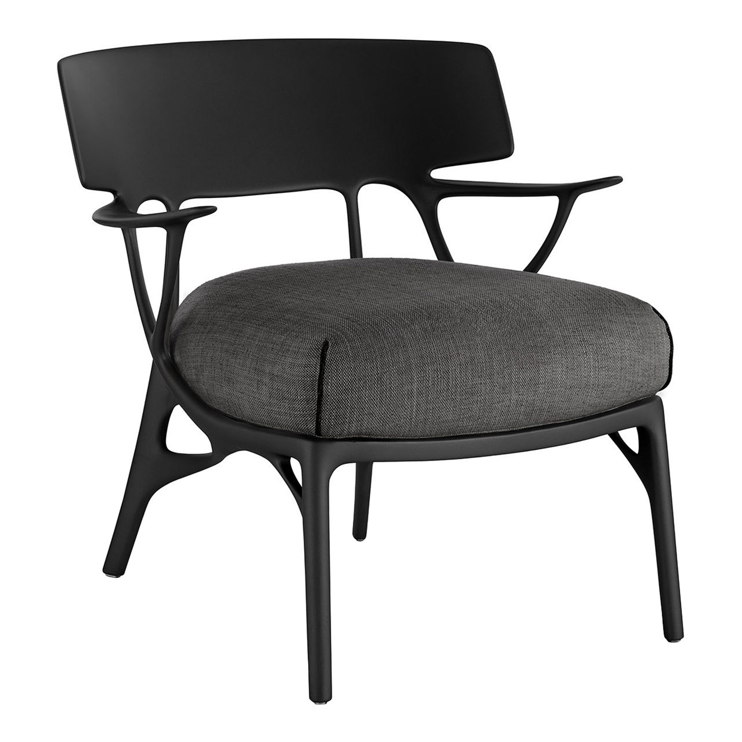 A.I. Lounge Sessel, Gestell grau, Stoff texture - dunkelgrau A.I. Lounge Sessel, Gestell grau, Stoff texture - dunkelgrau von Kartell