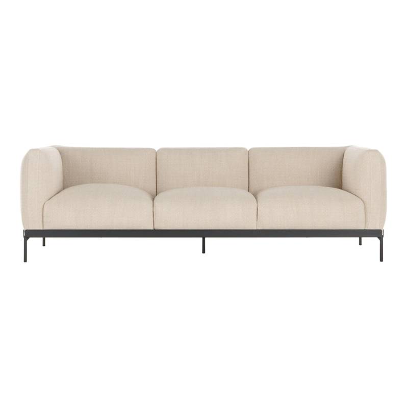 Asia 3er Stoff-Sofa, Stoff cotone structure - b2/beige von Kartell