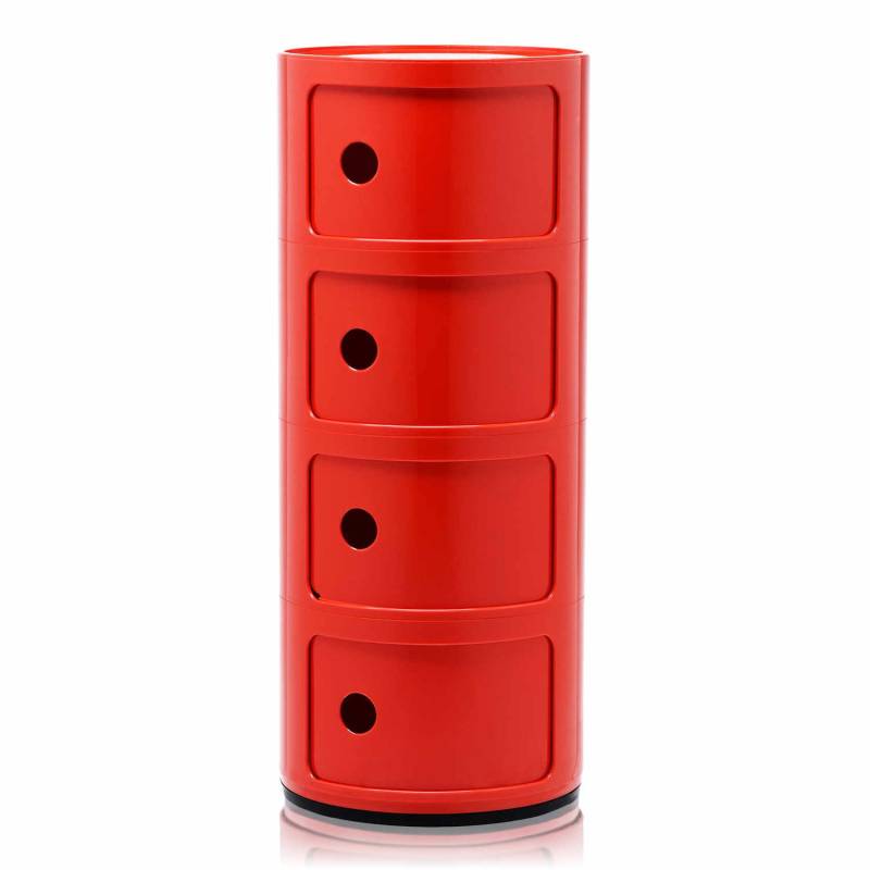 Componibili 4er Container, Farbe rot von Kartell