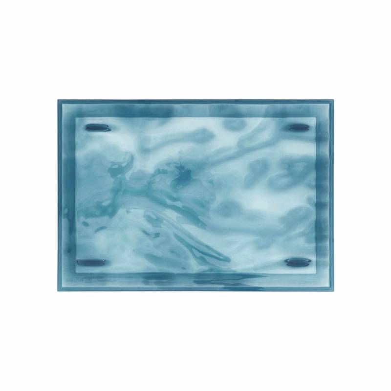 Dune Tablett, Farbe transparent/blau von Kartell