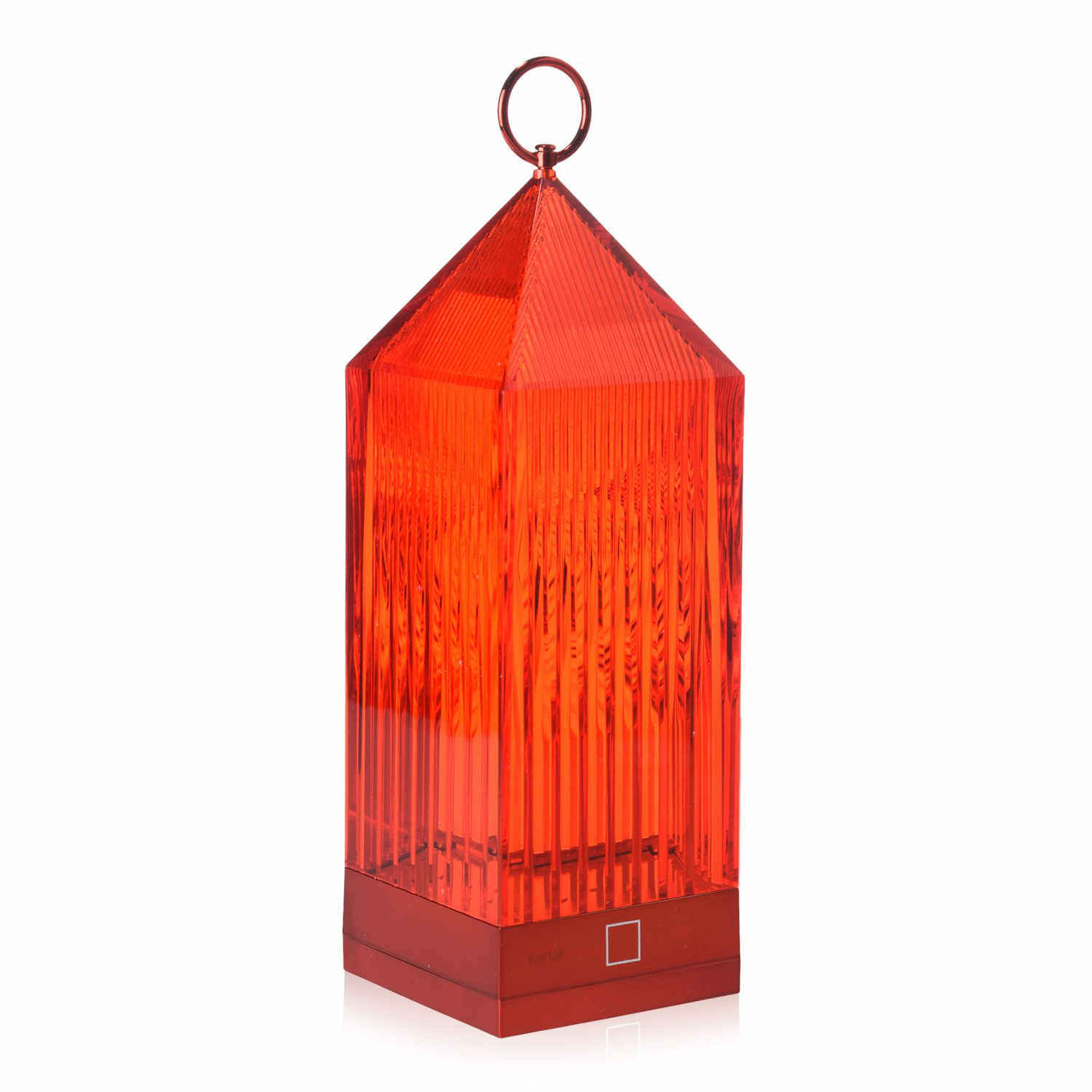 Lantern LED Akku Tischleuchte, Farbe transparent/rot von Kartell