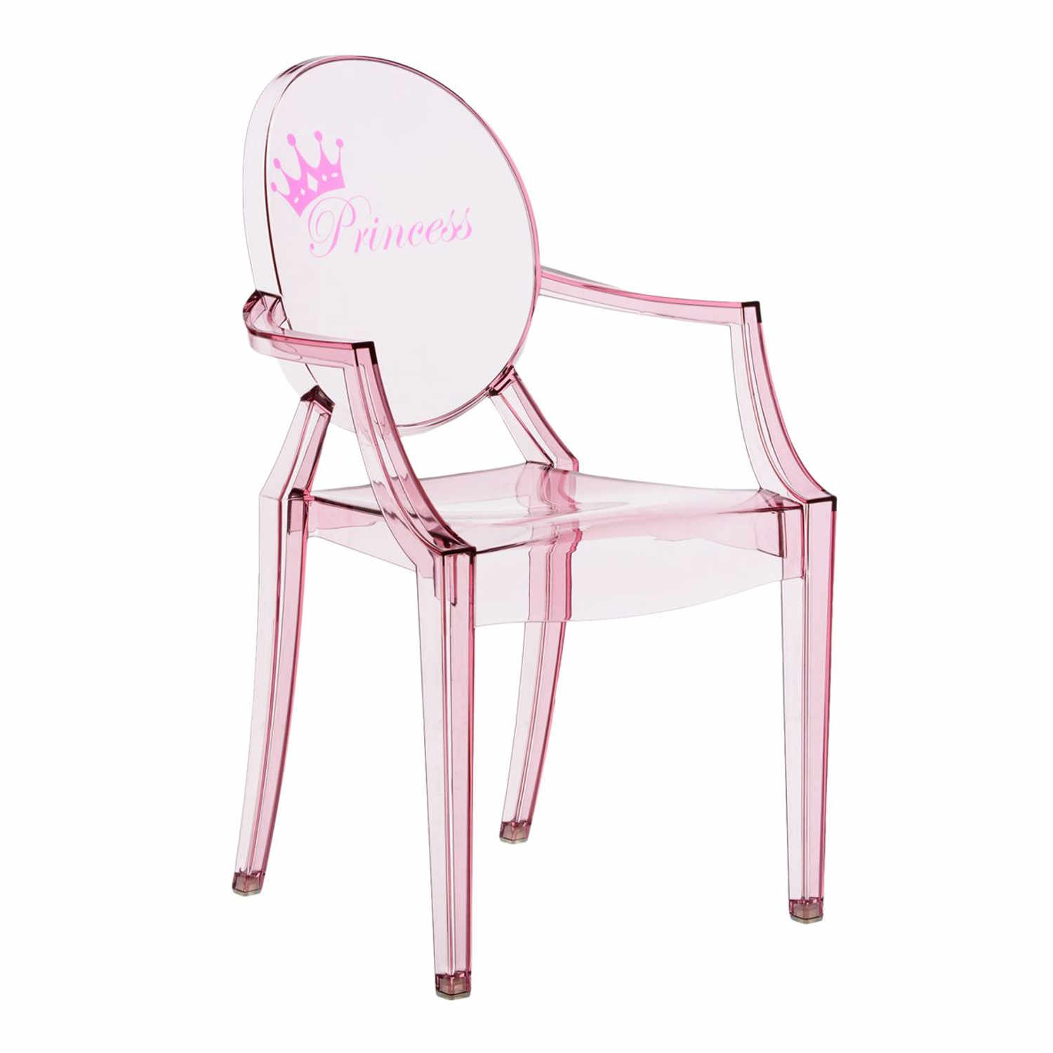 Lou Lou Ghost Kids Special Edition Kinderstuhl, Zeichnung transparent/rosa-prinzessin von Kartell