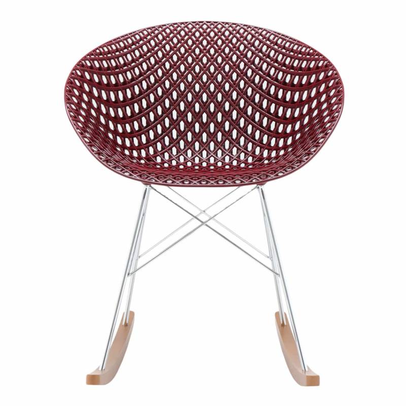 Smatrik Schaukelstuhl, Farbe pflaume/chrom von Kartell