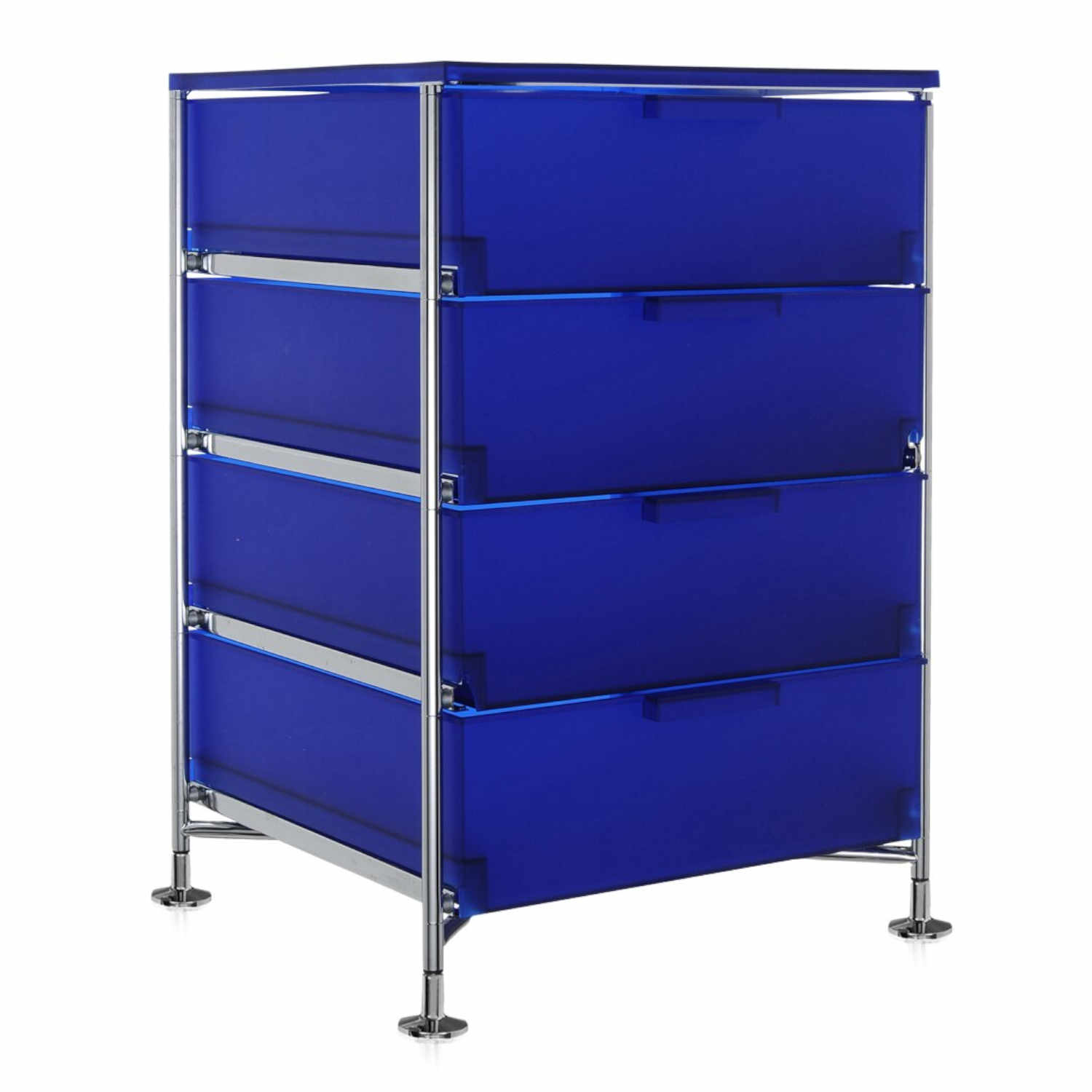 Mobil Schubladen Container, Farbe kobaltblau l2 (opal), Anzahl Schubladen 4 von Kartell