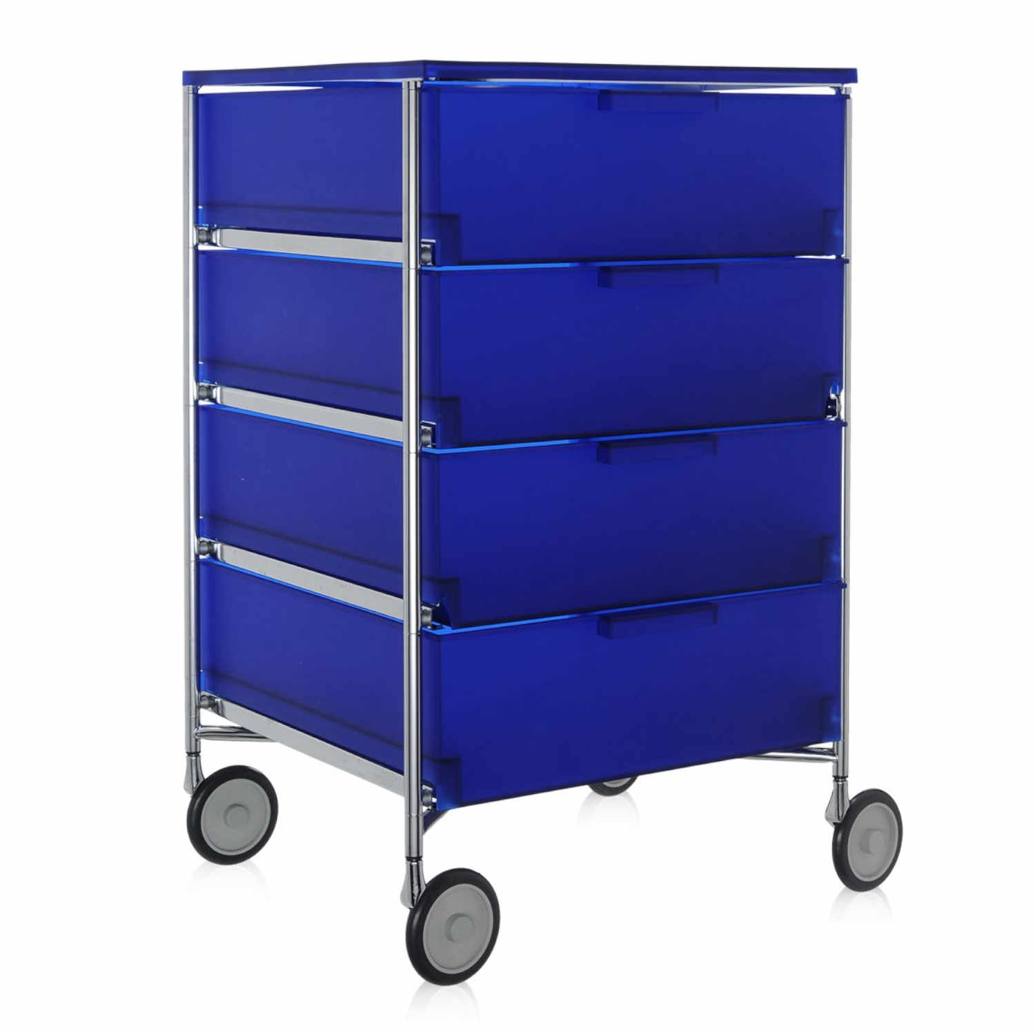 Mobil Schubladen Rollcontainer, Farbe kobaltblau l2 (opal), Anzahl Schubladen 4 von Kartell