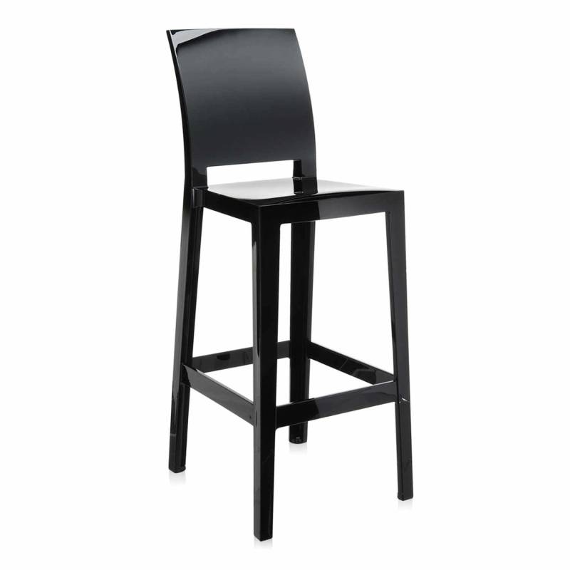 One More Please Barhocker, Höhe 100 cm, Farbe undurchsichtig/schwarzglänzend von Kartell