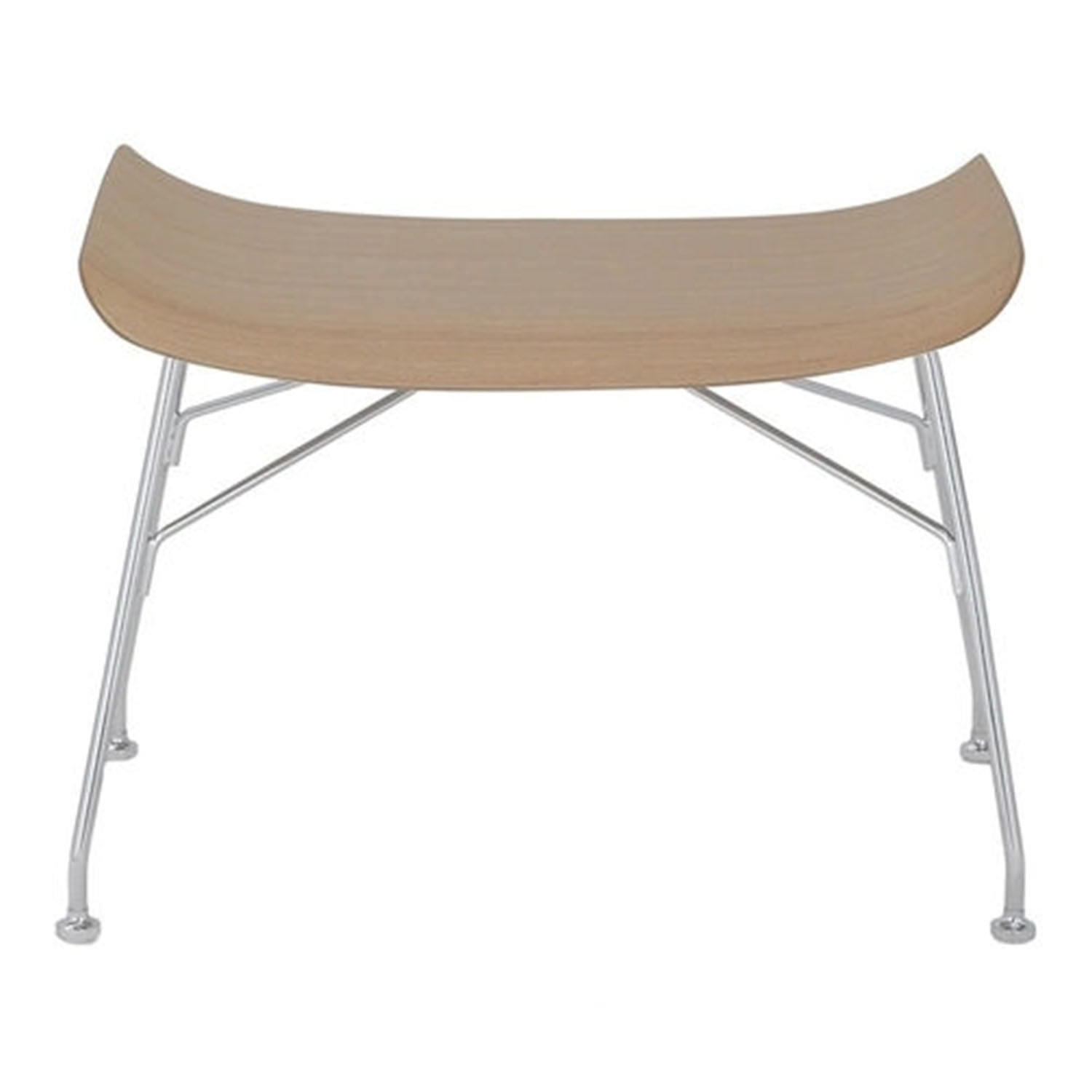 S/Wood Ottoman, Ausführung Sitzschale / Untergestell cc - helles holz / chrom S/Wood Ottoman, Ausführung Sitzschale / Untergestell cc - helles holz / chrom von Kartell