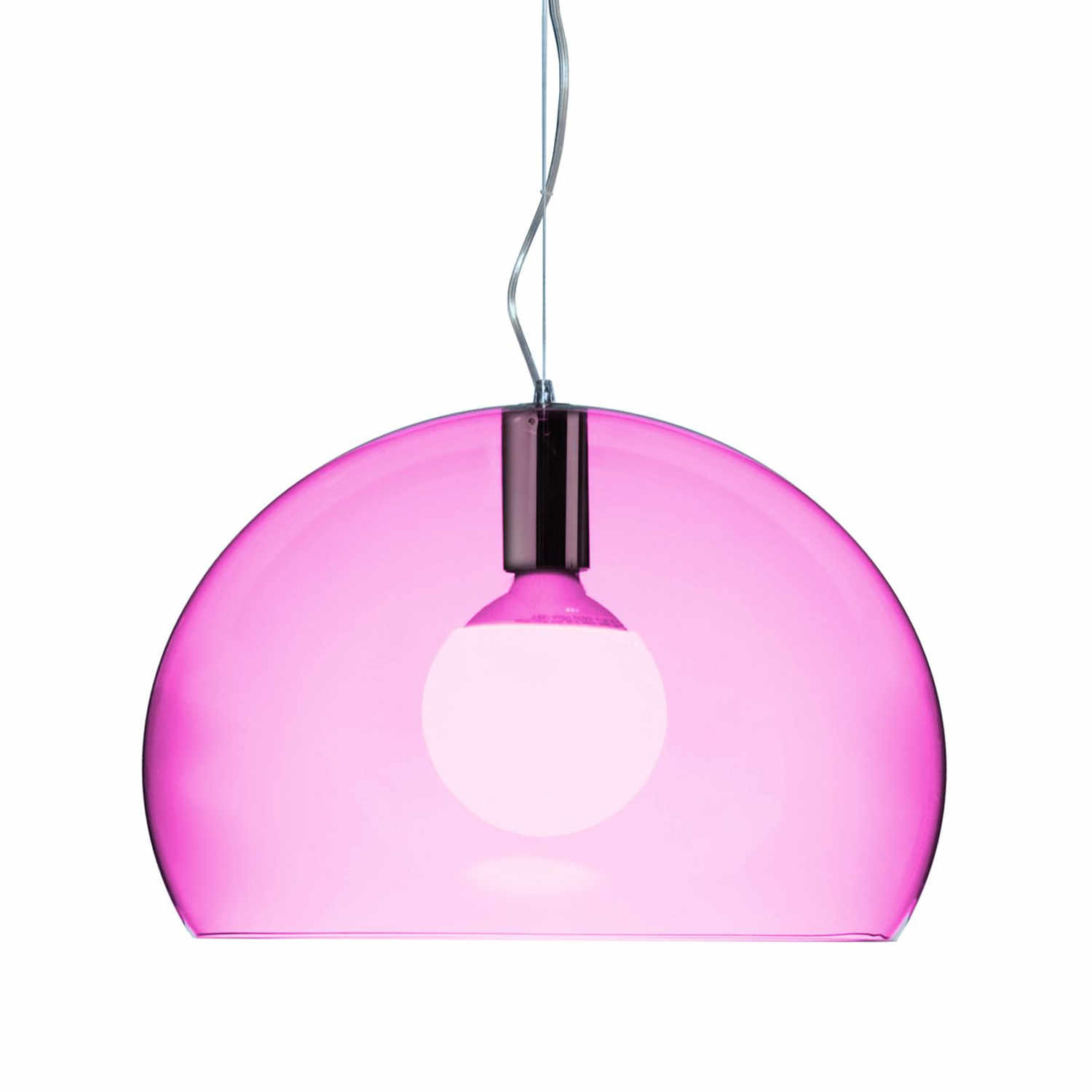 Small FL/Y LED Pendelleuchte, Farbe transparent/pink von Kartell