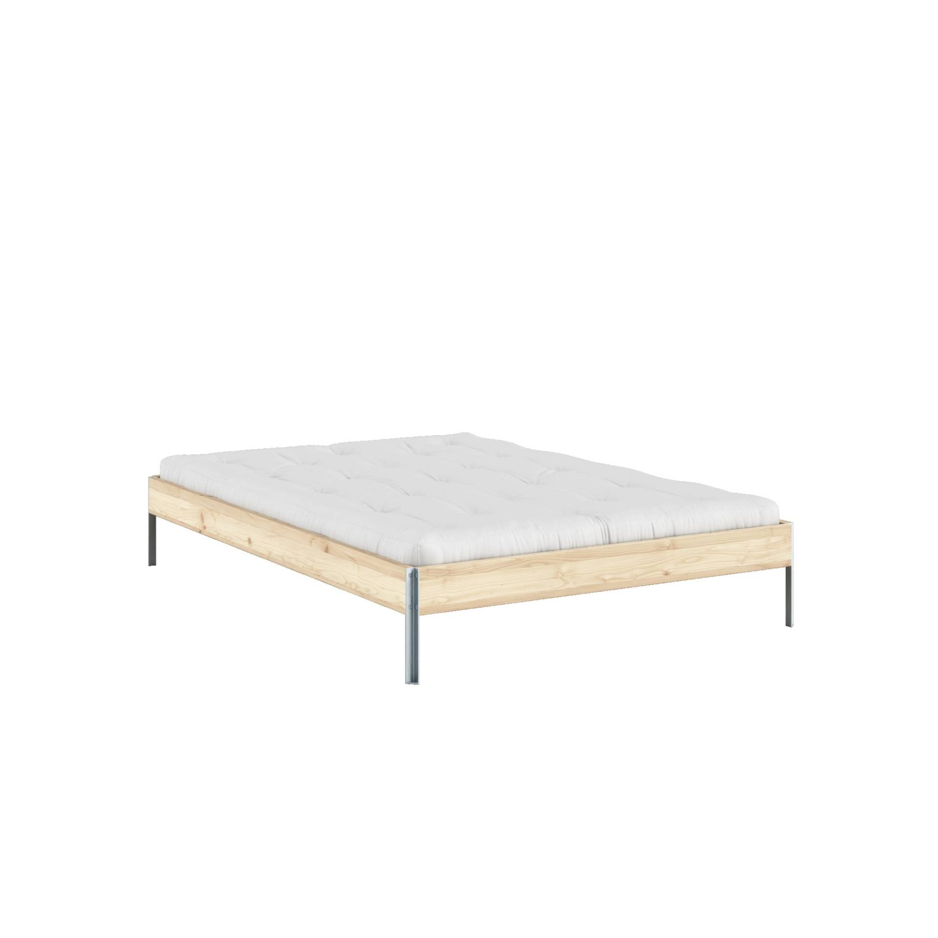 Karup Design Bettgestell »CORE BED Bodenbett, Holzrahmen, Futonbett, Jugendbett, Holzbett«, Massivholzbett mit Lattenrost, Kiefer massiv, Doppelbett ohne Kopfteil von Karup Design