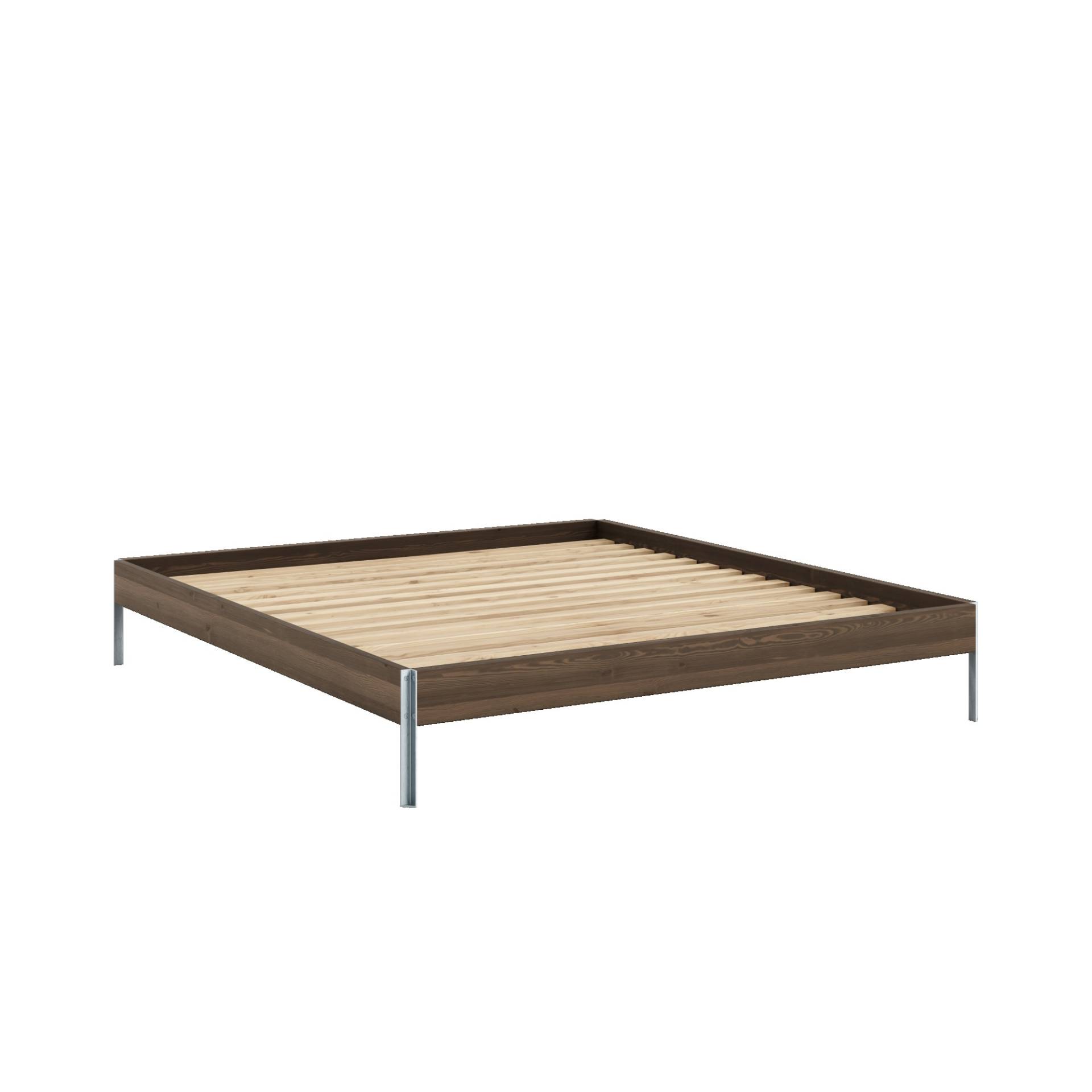 Karup Design Bettgestell »CORE BED Bodenbett, Holzrahmen, Futonbett, Jugendbett, Holzbett«, Massivholzbett mit Lattenrost, Kiefer massiv, Doppelbett ohne Kopfteil von Karup Design
