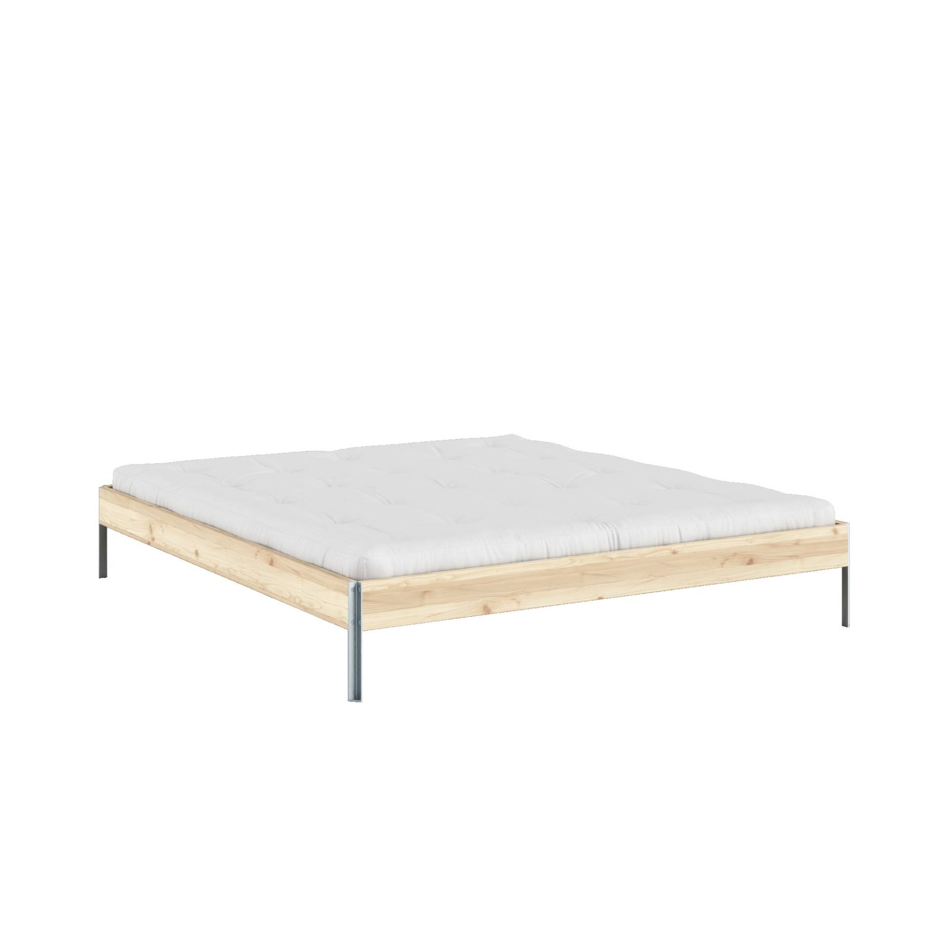 Karup Design Bettgestell »CORE BED Bodenbett, Holzrahmen, Futonbett, Jugendbett, Holzbett«, Massivholzbett mit Lattenrost, Kiefer massiv, Doppelbett ohne Kopfteil von Karup Design