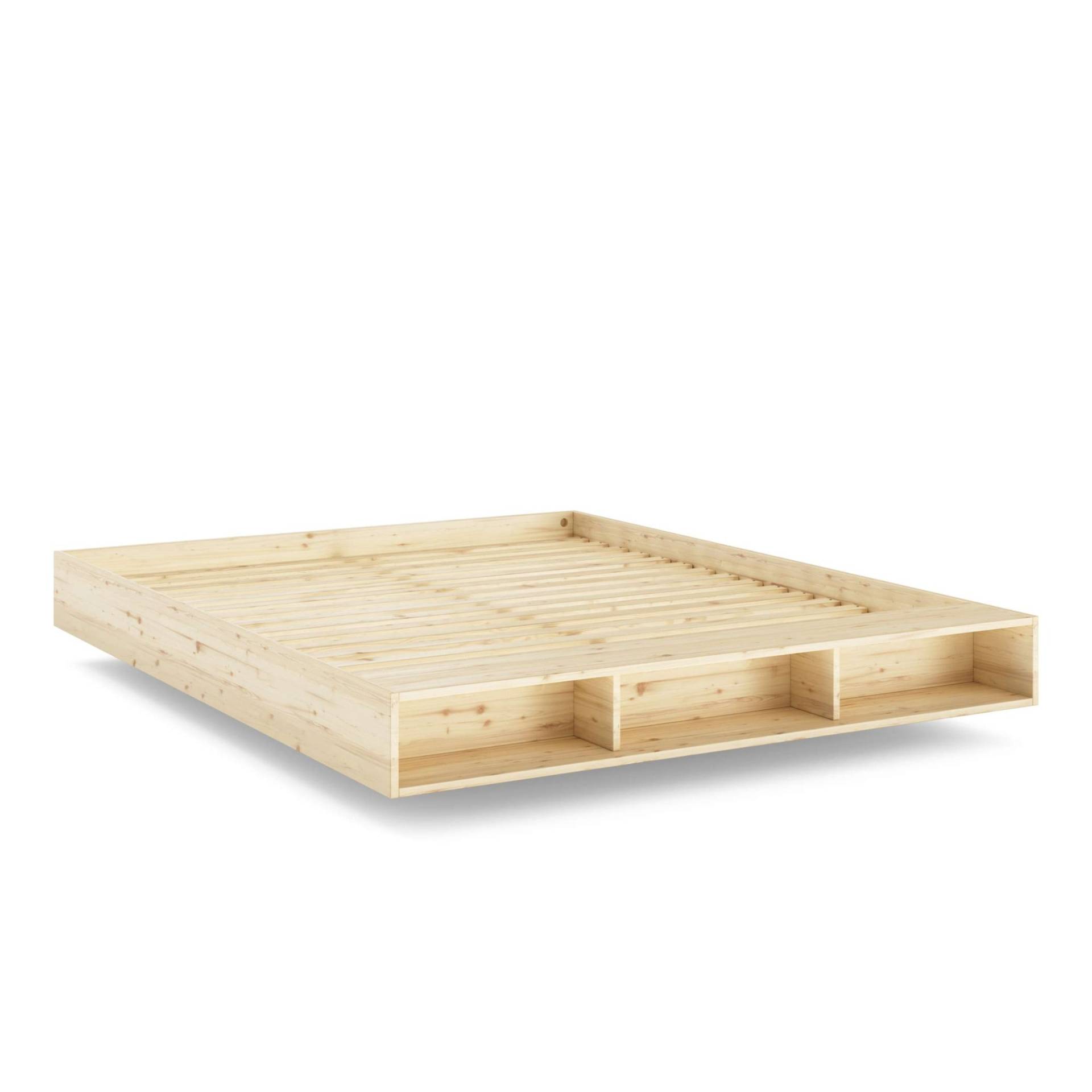 Karup Design Stauraumbett »Merge Bed Bettgestell m. integrierter Bank m. Stauraum, mehrere Grössen«, inkl. Lattenrost, excl. Matratze, FSC®-zertifiziertes Massivholz von Karup Design