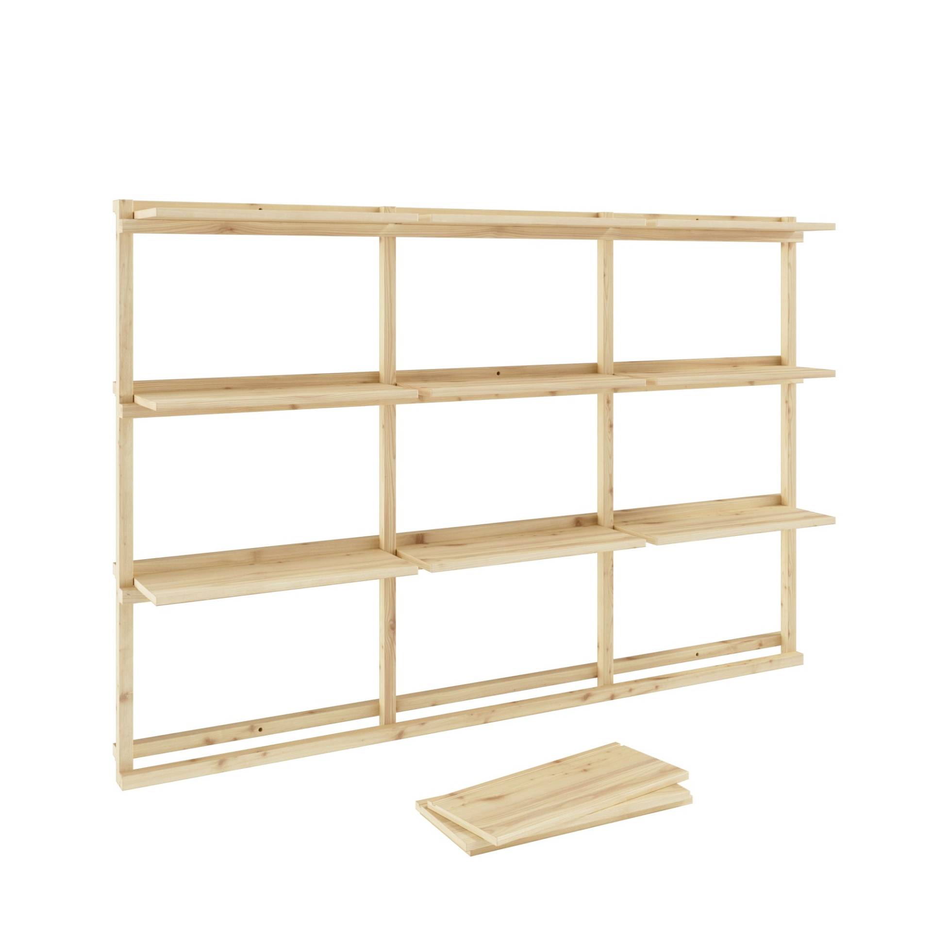 Karup Design Wandregal »Groove Shelving Big, Wandregal, Aufbewahrung, Deko, Platzsparend«, (BxTxH ca: 192x25,5x127), inkl. 12 Abnehmbare Regalböden aus FSC®-zertifiziertem Massivholz von Karup Design