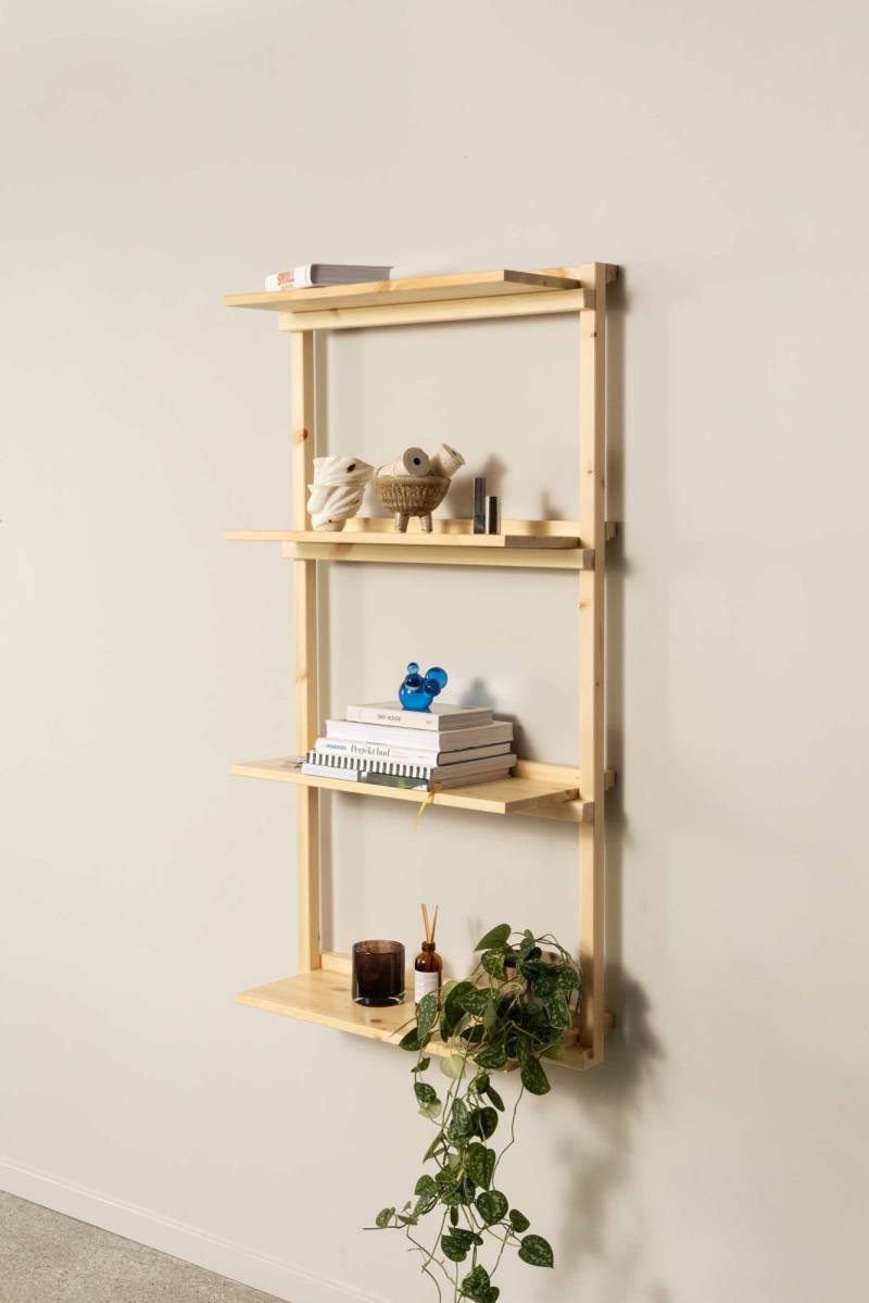 Karup Design Wandregal »Groove Shelving Narrow, Wandregal, Aufbewahrung, Deko, Platzsparend«, (B/H/T ca: 66x25,5x127cm), inkl. 4 Abnehmbare Regalböden aus FSC®-zertifiziertem Massivholz von Karup Design