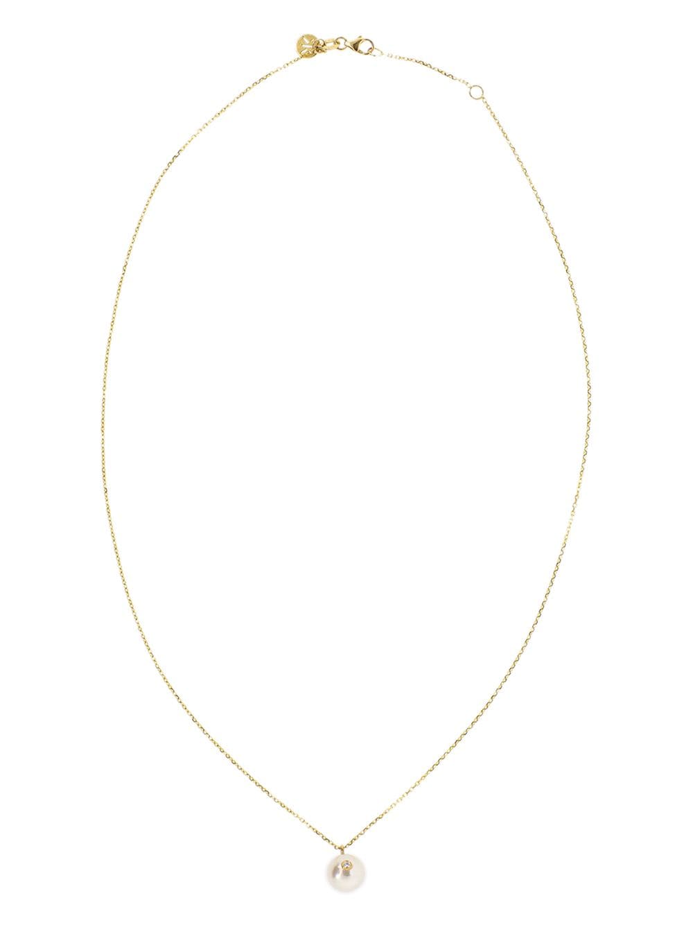 KATKIM 18kt yellow gold Oasis diamond pearl pendant necklace - White von KATKIM
