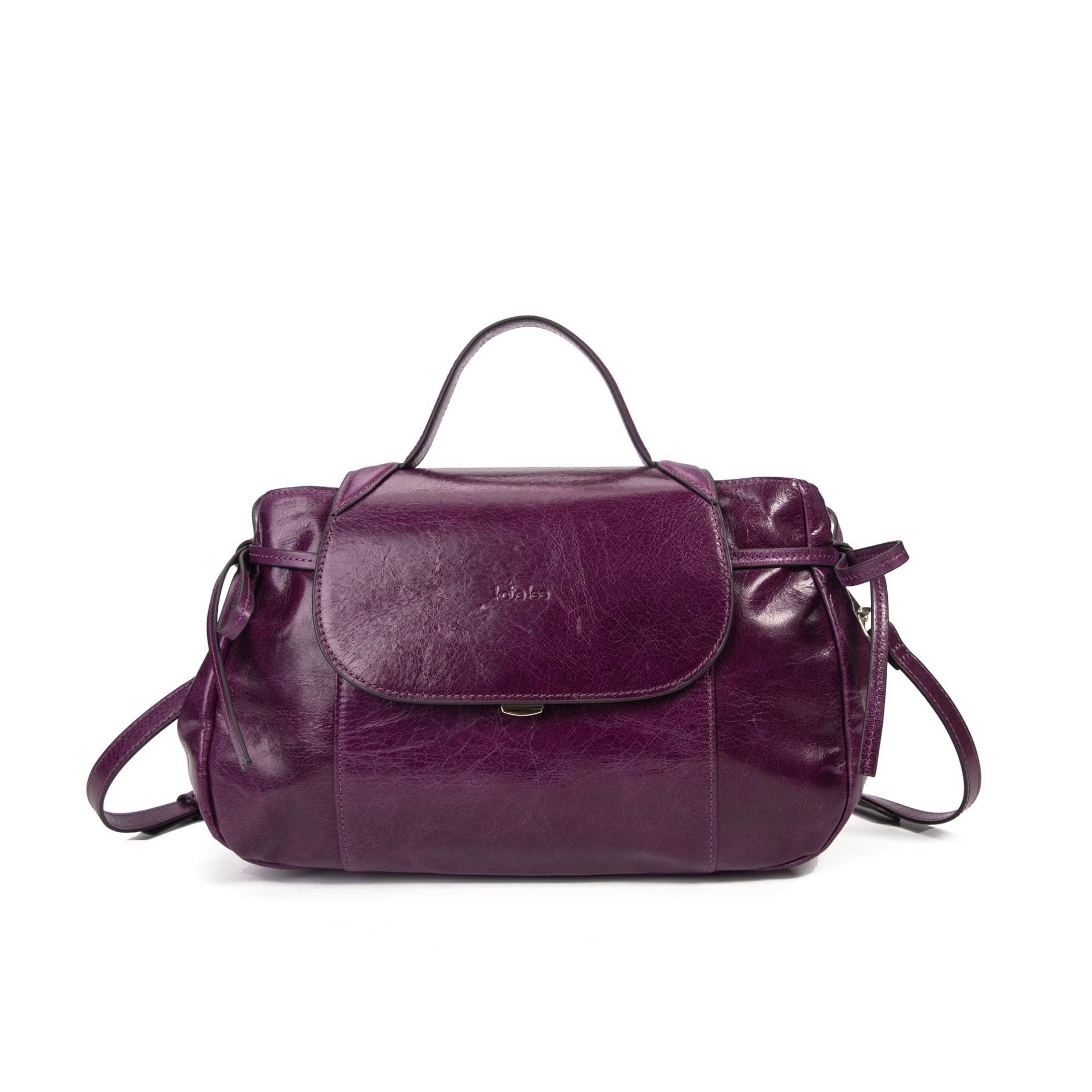 Einkaufstasche Mini India Mit Griff Aus Em Glanzleder Damen Violett ONE SIZE von Kate Lee