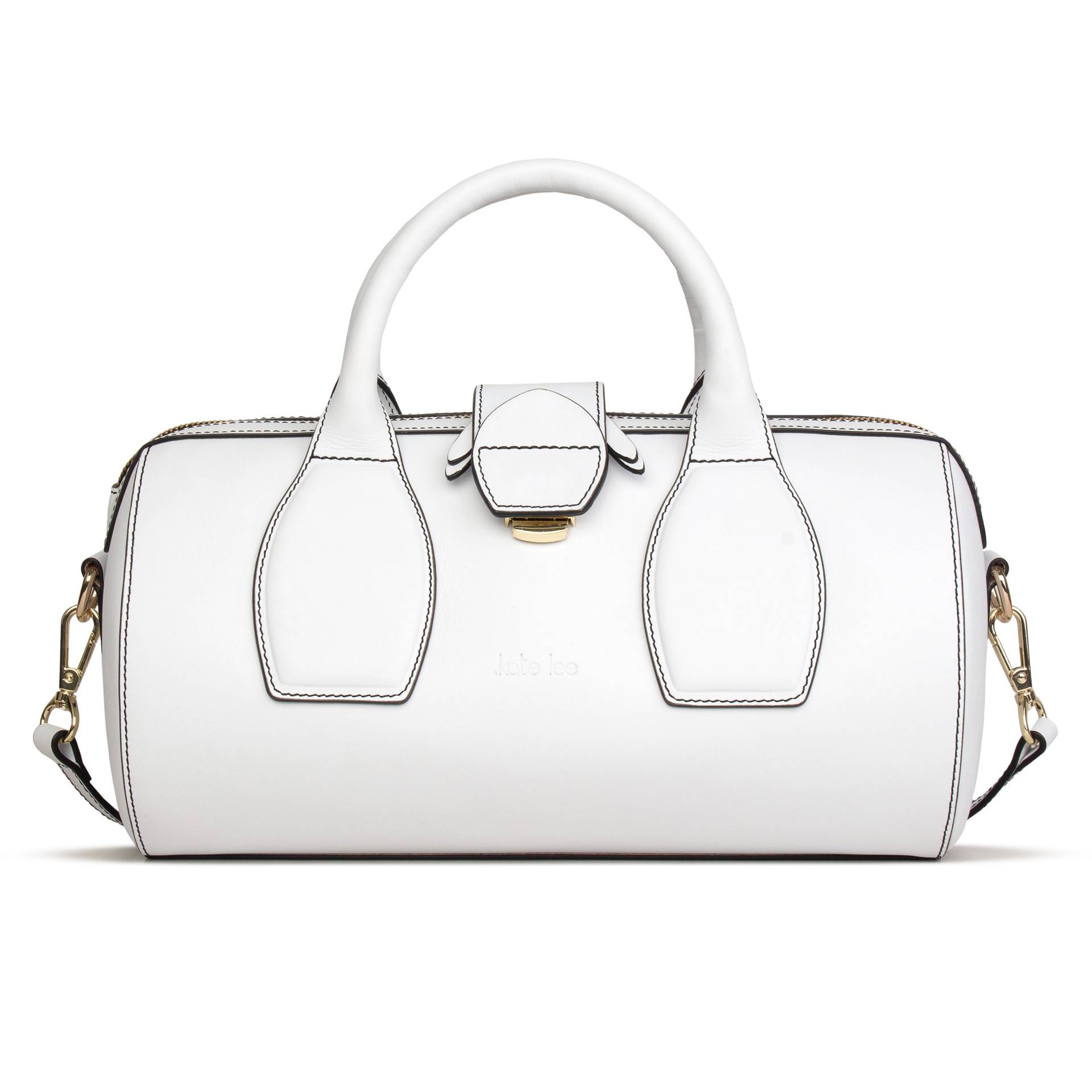 Frola-bowlingtasche Mit Hand- Oder Schulterriemen Ausem Leder Damen Weiss  ONE SIZE von Kate Lee