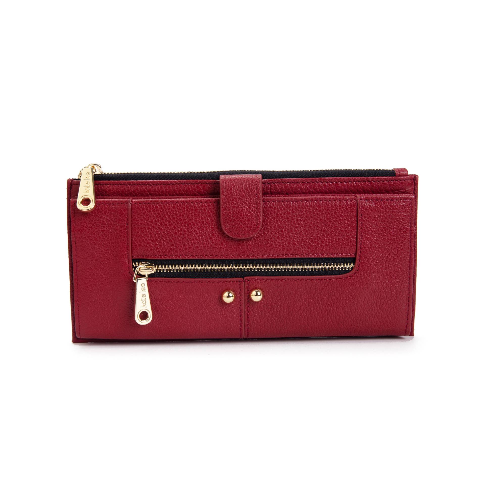 Germaine Brieftasche Aus Genarbtem Upcycling-leder In Der Farbe Rot Damen Rot ONE SIZE von Kate Lee