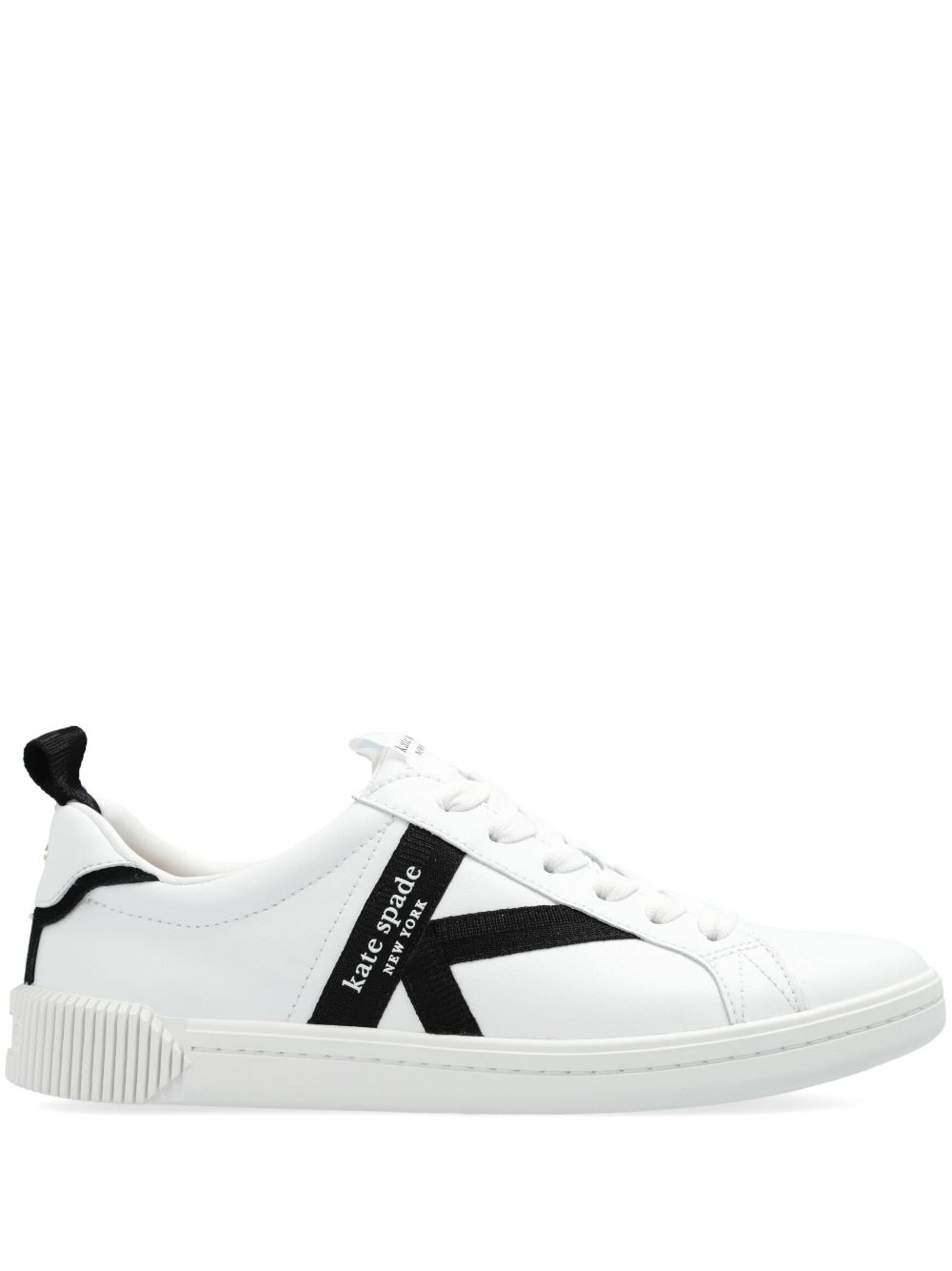 Kate Spade Signature logo-tape leather sneakers - White von Kate Spade