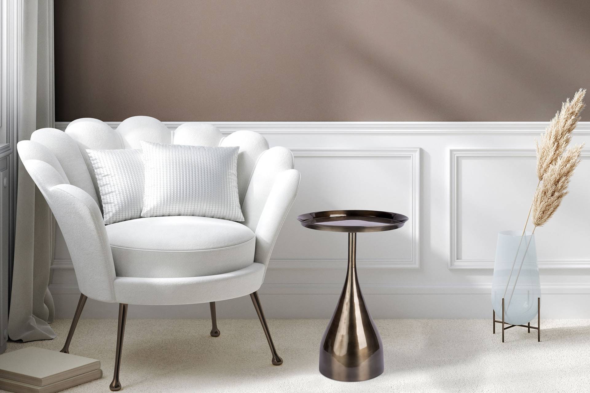 Kayoom Beistelltisch »Asra 125, Edles Design in Goldfarben beziehungsweise Schwarz«, (1 St.), Metallgestell in Tropfenform, runde Ablagefläche, extravagant Kayoom Beistelltisch »Asra 125, Edles Design in Goldfarben beziehungsweise Schwarz«, (1 St.), Metallgestell in Tropfenform, runde Ablagefläche, extravagant von Kayoom