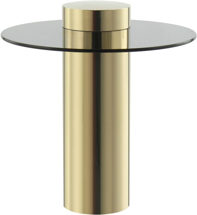 Kayoom Beistelltisch »Ontario 125, Runde Glasplatte aus Sicherheitsglas, 100% Edelstahl«, (1 St.), Minimalistisches Design, Säulengestell, pflegeleicht von Kayoom