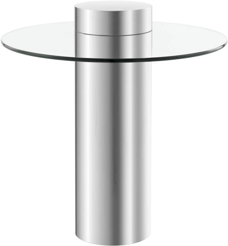 Kayoom Beistelltisch »Ontario 125, Runde Glasplatte aus Sicherheitsglas, 100% Edelstahl«, (1 St.), Minimalistisches Design, Säulengestell, pflegeleicht von Kayoom