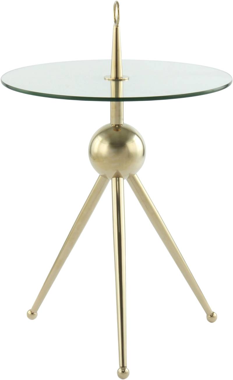 Kayoom Beistelltisch »Ontario 325, Runde Glasplatte aus Sicherheitsglas, 100% Edelstahl«, (1 St.), Minimalistisch, Gestell in Tripod-Design, mit Tragering von Kayoom