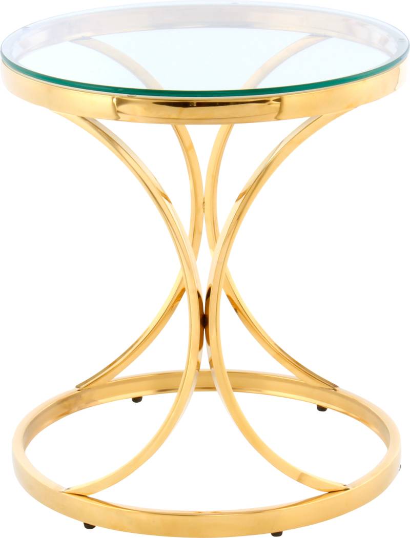 Kayoom Beistelltisch »Weyda 225, in eleganter Gestaltung,runde Tischplatte aus Glas«, (1 St.), Glamouröses Design, hochwertige Verarbeitung, Hingucker-Gestell von Kayoom