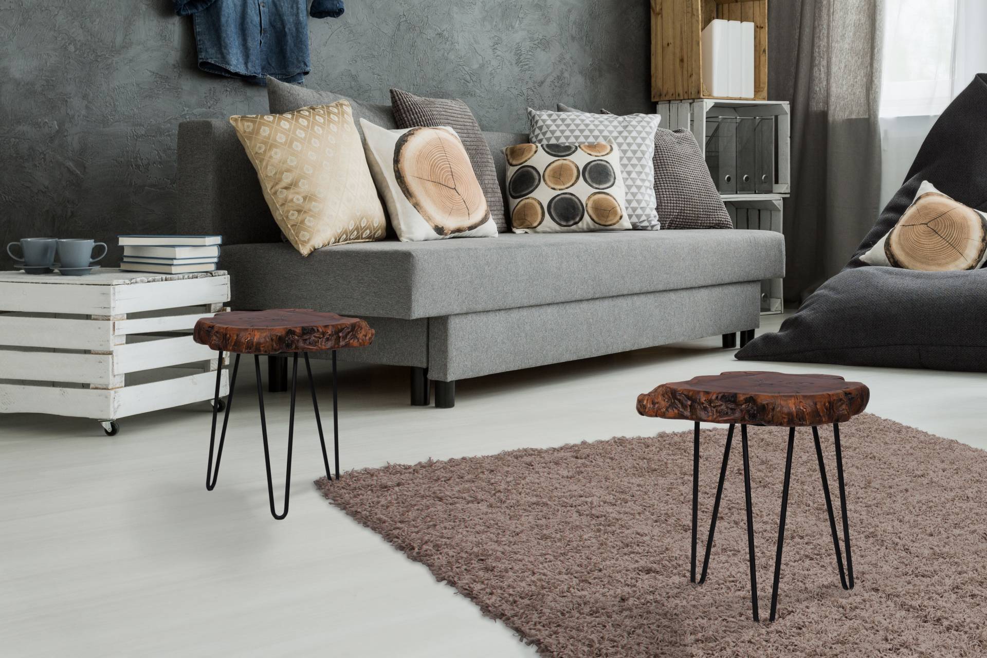 Kayoom Beistelltisch »Woody 310, Beistelltisch aus Naturmaterial, Holz-Tischplatte«, (1 St.), Naturbelassener Design-Beistelltisch, Holz-Tischplatte Kayoom Beistelltisch »Woody 310, Beistelltisch aus Naturmaterial, Holz-Tischplatte«, (1 St.), Naturbelassener Design-Beistelltisch, Holz-Tischplatte von Kayoom