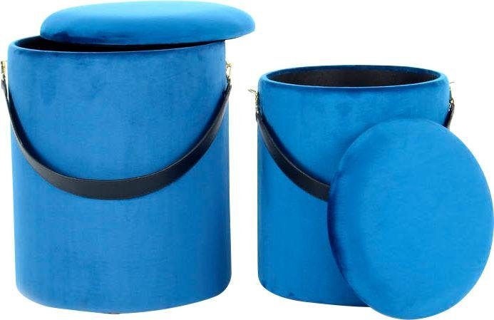 Kayoom Hocker »Arabella 125 2er-Set, abnehmbare Sitzfläche, Lagerfläche im Inneren«, (Set, 2 St.), stapelbar, gepolstert, mit Stauraum, runde, moderne Form von Kayoom