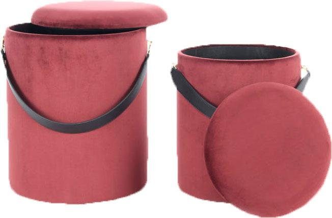 Kayoom Hocker »Arabella 125 2er-Set, abnehmbare Sitzfläche, Lagerfläche im Inneren«, (Set, 2 St.), stapelbar, gepolstert, mit Stauraum, runde, moderne Form von Kayoom