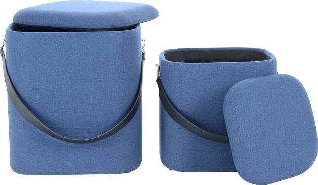 Kayoom Hocker »Arabella 225 2er-Set, abnehmbare Sitzfläche, Lagerfläche im Inneren«, (Set, 2 St.), stapelbar, gepolstert, mit Stauraum, abgerundete quadratische Form von Kayoom