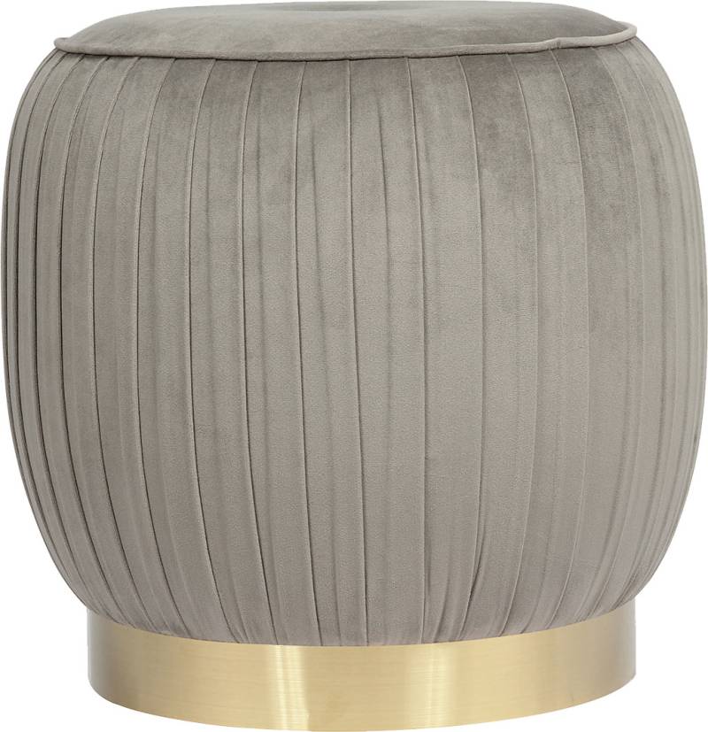 Kayoom Polsterhocker »Hocker Lyla 125, Edler Touch durch goldfarbenenen Sockel, Samtbezug«, (1 St.), samtweich, gesteppte Ziernaht, Edelstahlsockel, Hochwertiger Samtbezug von Kayoom