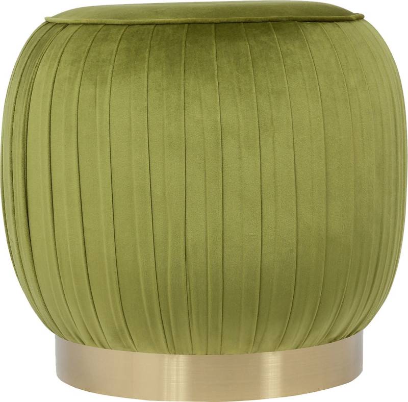 Kayoom Polsterhocker »Hocker Lyla 125, Edler Touch durch goldfarbenenen Sockel, Samtbezug«, (1 St.), samtweich, gesteppte Ziernaht, Edelstahlsockel, Hochwertiger Samtbezug von Kayoom