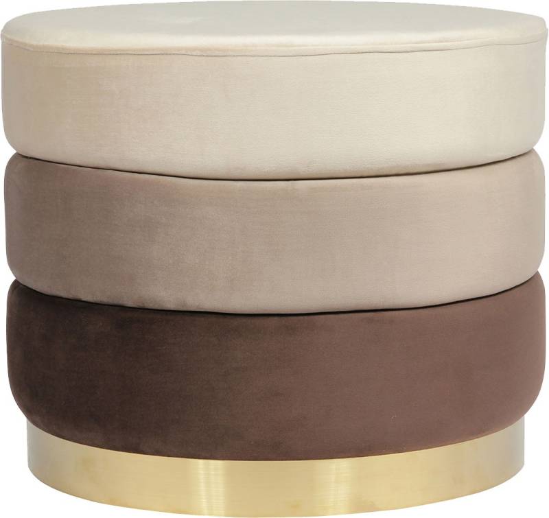 Kayoom Polsterhocker »Hocker Matilda 325, Edler Touch durch goldfarbenenen Sockel«, (1 St.), Samtbezug, farbig geschichtete Polsterung, goldfarbenener Sockel von Kayoom