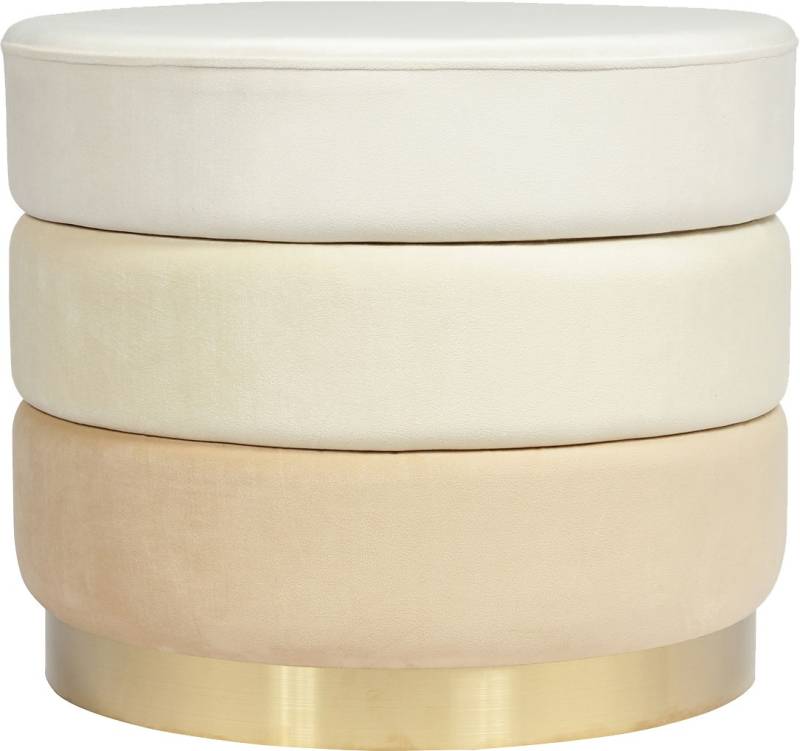 Kayoom Polsterhocker »Hocker Matilda 325, Edler Touch durch goldfarbenenen Sockel«, (1 St.), Samtbezug, farbig geschichtete Polsterung, goldfarbenener Sockel von Kayoom