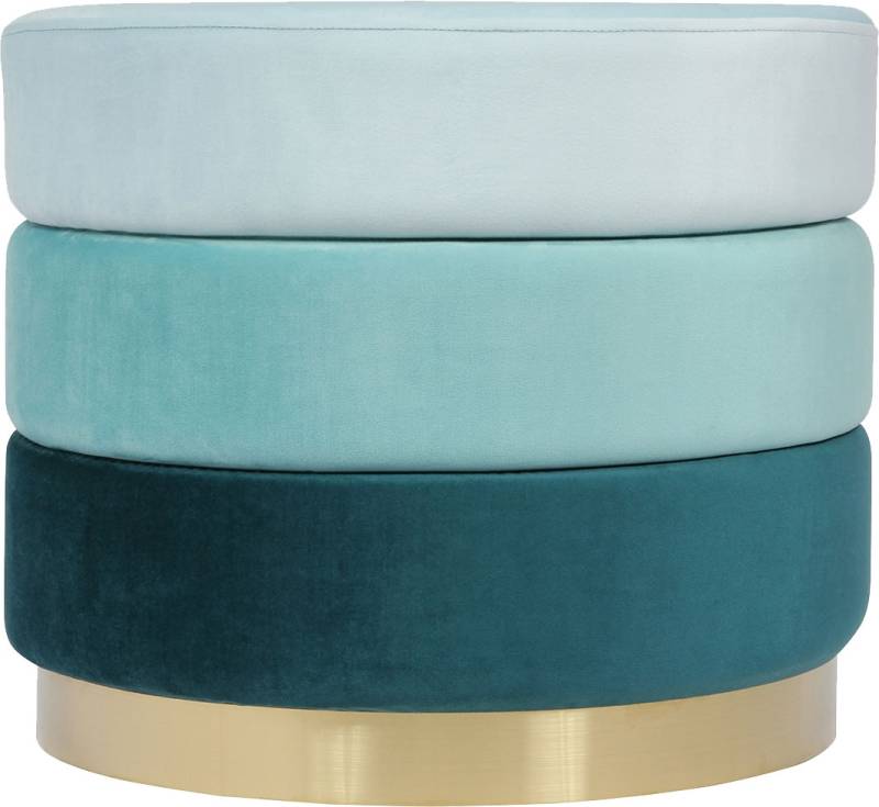 Kayoom Polsterhocker »Hocker Matilda 325, Edler Touch durch goldfarbenenen Sockel«, (1 St.), Samtbezug, farbig geschichtete Polsterung, goldfarbenener Sockel von Kayoom