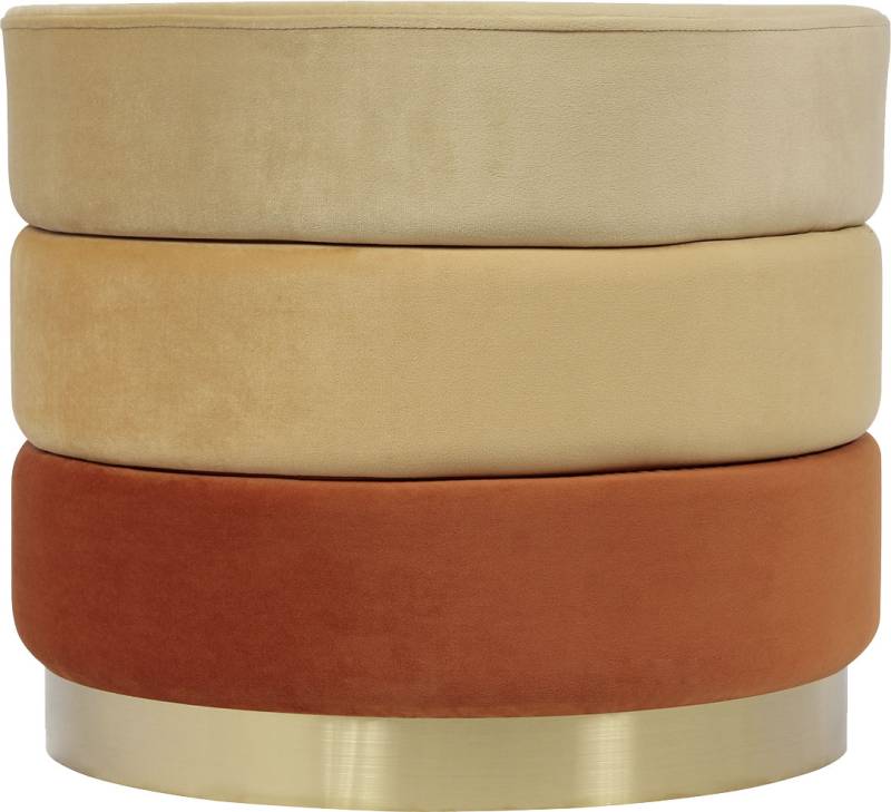 Kayoom Polsterhocker »Hocker Matilda 325, Edler Touch durch goldfarbenenen Sockel«, (1 St.), Samtbezug, farbig geschichtete Polsterung, goldfarbenener Sockel von Kayoom