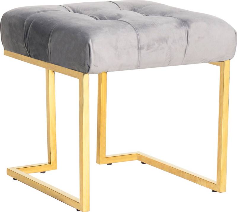 Kayoom Polsterhocker »Hocker Rarity 125, Edler Touch durch goldfarbenenes Gestell«, (1 St.), eckig, samtweich, gesteppt, mit Zierknöpfen, Edelstahlgestell von Kayoom