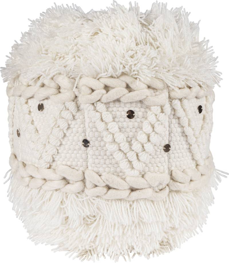 Kayoom Pouf »Bohist 525 35cm x 35cm, Strukturen mit Fransen und Quasten«, (1 St.), handgefertigt, Unikat, sehr gut kombinierbar, vielfältig im Einsatz von Kayoom