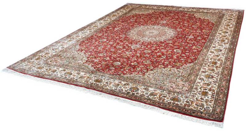 Kayoom Seidenteppich »Kashan 8379«, rechteckig, 10 mm Höhe, Einzelstück mit Zertifikat, Wohnzimmer von Kayoom