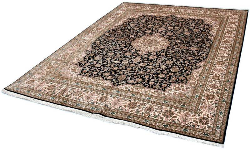 Kayoom Seidenteppich »Kashan 8410«, rechteckig, 10 mm Höhe, Einzelstück mit Zertifikat, Wohnzimmer von Kayoom